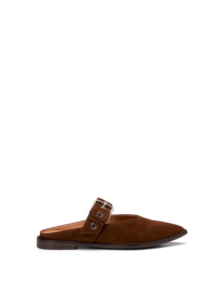 Mules Model Camilla in Dark Cognac