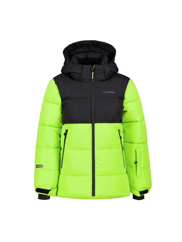 Louin Winterjacke mit Kapuze und Schneefang in grün