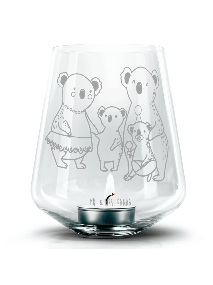 Kerzenständer Koala Familie ohne Spruch in Transparent