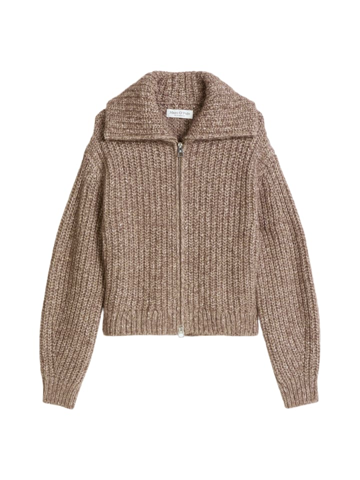 Zip-Cardigan relaxed in Dark Brown