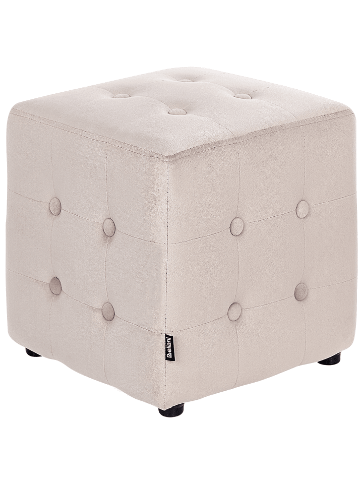 Pouf WISCONSIN in Beige - (W) 36 x (H) 39 x (L) 36 cm