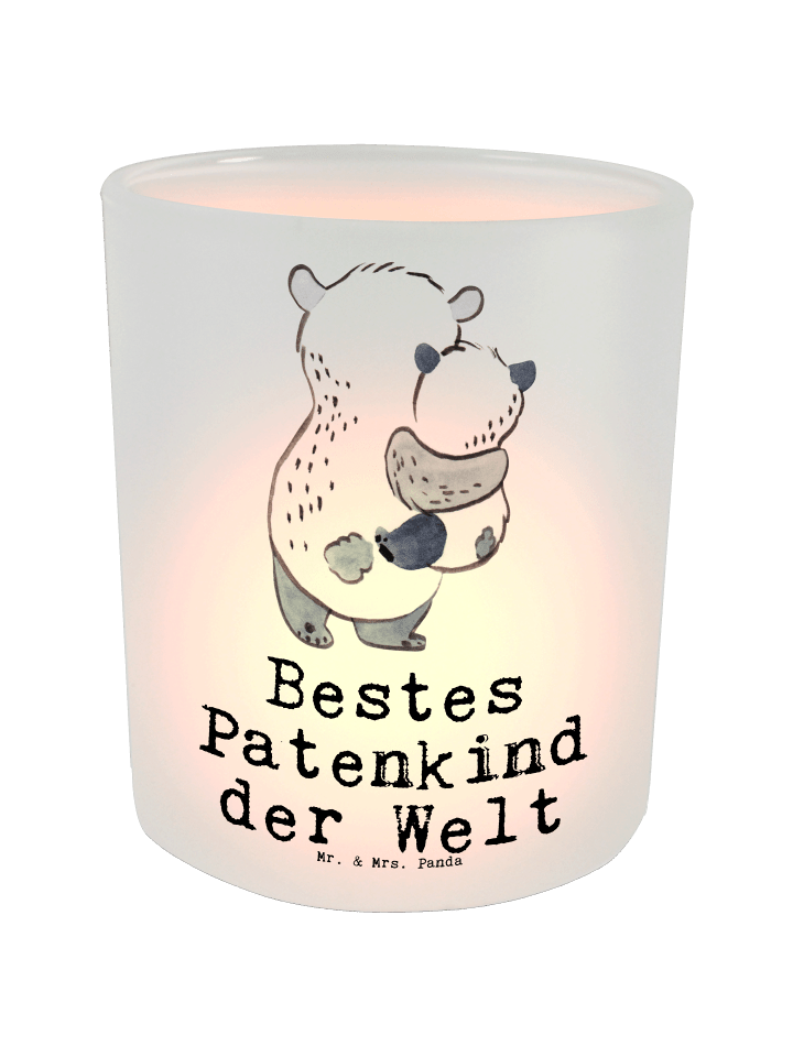 Windlicht Panda Bestes Patenkind der Welt mit S... in Transparent