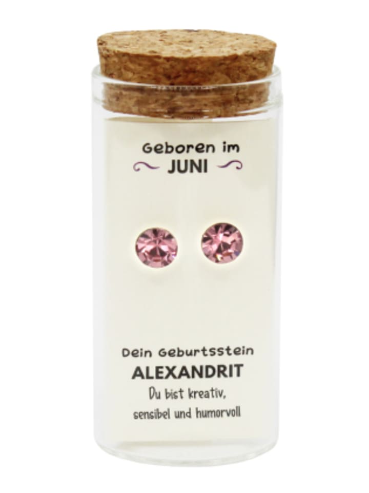 Nonbook - Juni Geburtsstein Ohrstecker im Gläschen