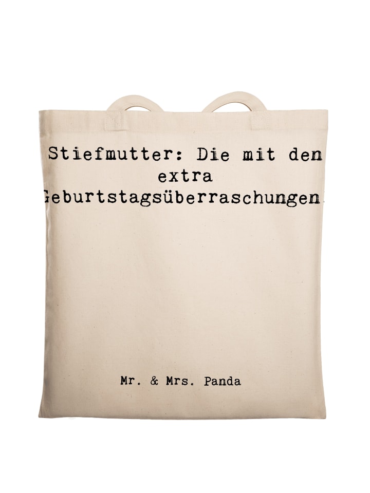 Tragetasche Stiefmutter Überraschungen mit Spruch in Creme