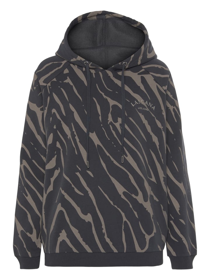 Kapuzensweatshirt in dunkelgrau-taupe