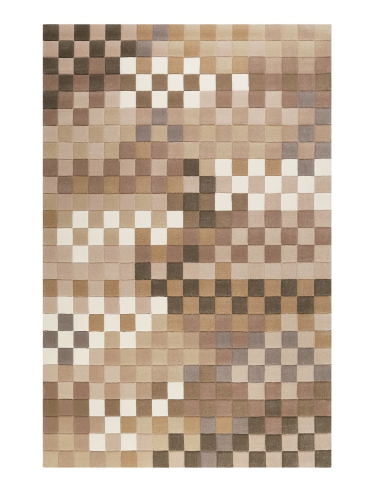 Kurzflorteppich Pixel in beige