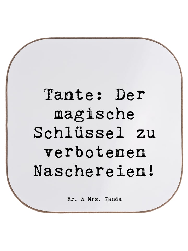 Untersetzer Zauberhafte Tante mit Spruch in Weiß