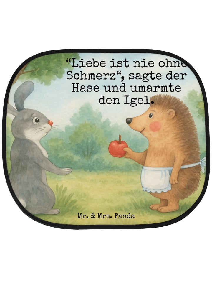 Sonnenschutz Auto Hase Igel Design mit Spruch in Weiß