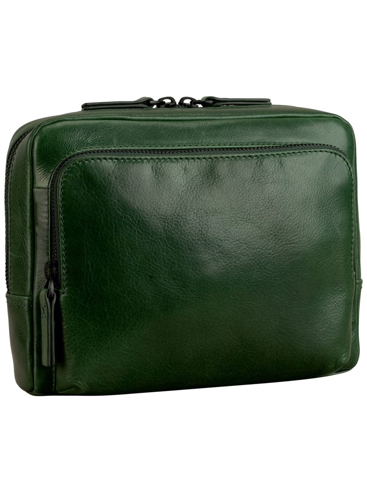 Porto Umhängetasche Leder 22 cm flaschengrün