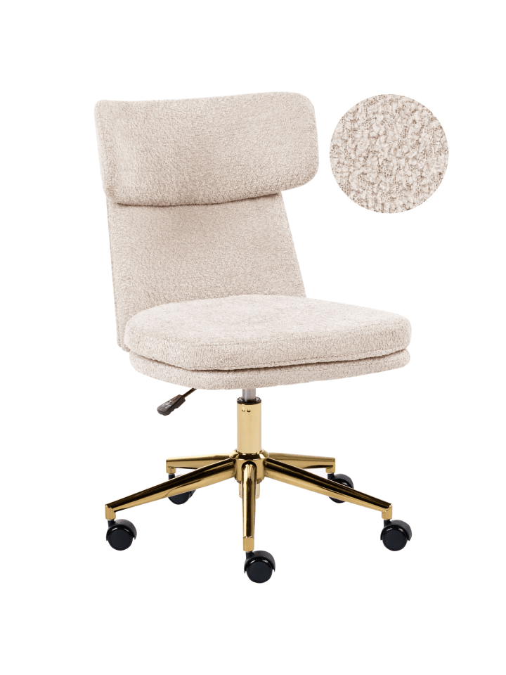 Bürostuhl GRANBY in Beige/Gold - (W) 58 x (H) 77 x (L) 58 cm