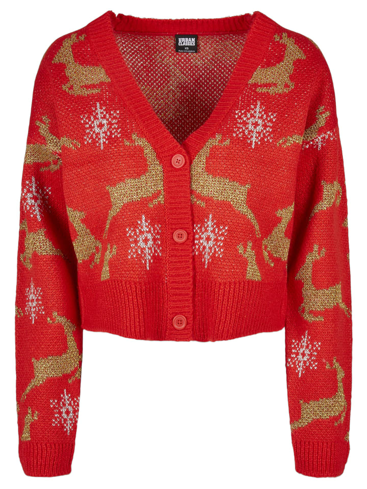 Cardigan in red/gold