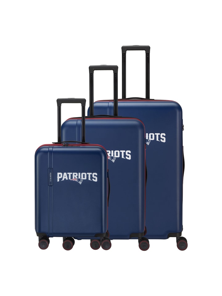 travelite x NFL 4 Rollen Kofferset 3-teilig mit Dehnfalte new england patriots