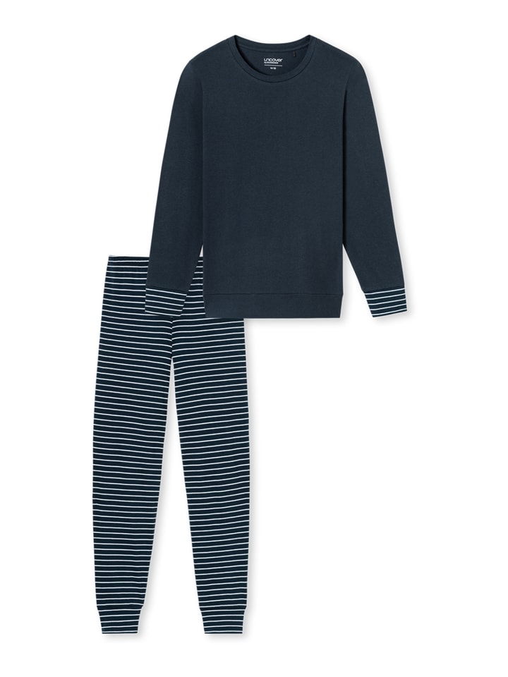 Pyjama UNCOVER Nightwear in dunkelblau-gem.