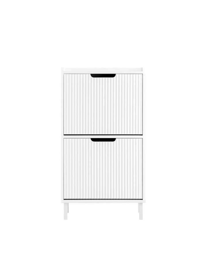 Schuhschrank in Mattweiß - (W) 19 x (H) 90 x (L) 50 cm