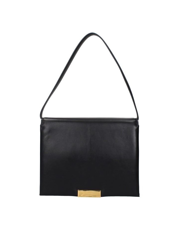 Schwarz Leder Schulter Tasche