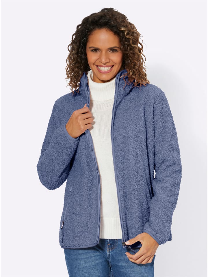 Fleece-Jacke in taubenblau