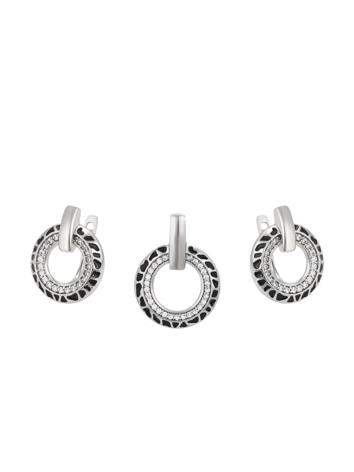 Women Jewelry Set in Silver Black