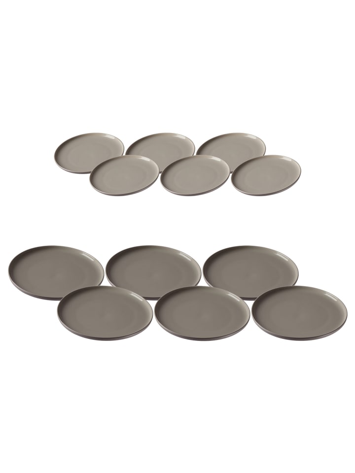 12er Set Tafelservice Jasper in in taupe