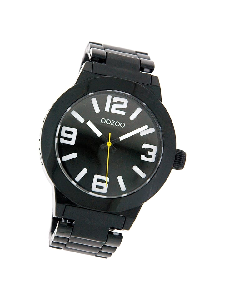 Analog-Armbanduhr Oozoo Vintage Series schwarz groß (ca. 45mm)
