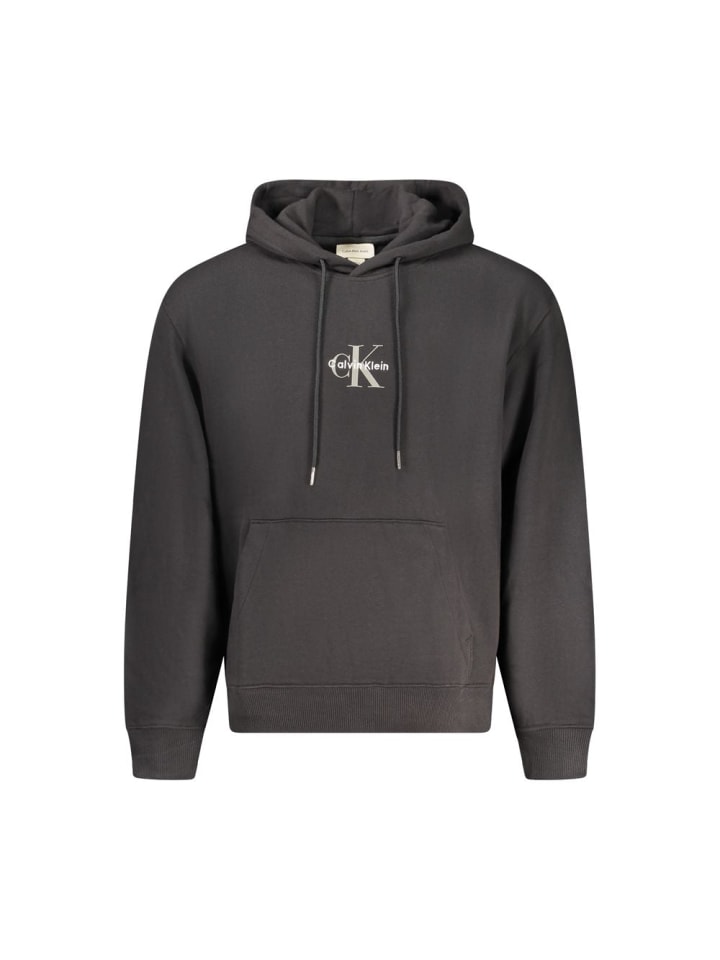 Schwarz Baumwolle Herren Hoodie