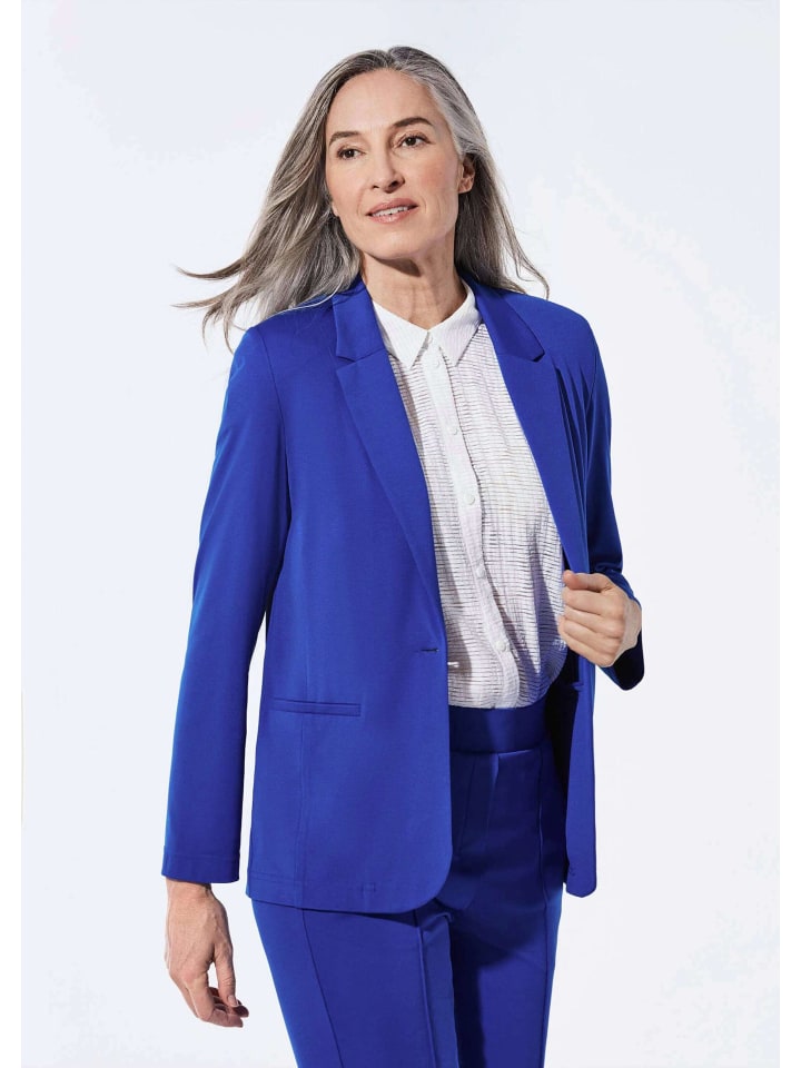 Damenblazer mit Reverskragen und Paspeltaschen in royalblau