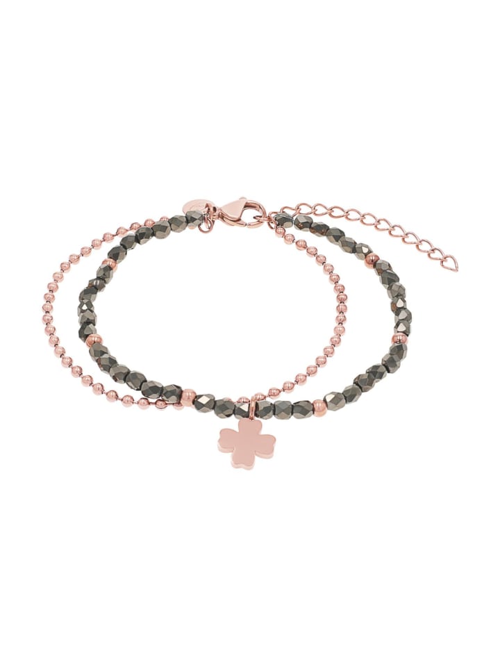 Armband Edelstahl, IP rose in roséfarben