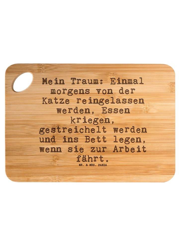 Frühstücksbrett Mein Traum: Einmal morgens... m... in Braun