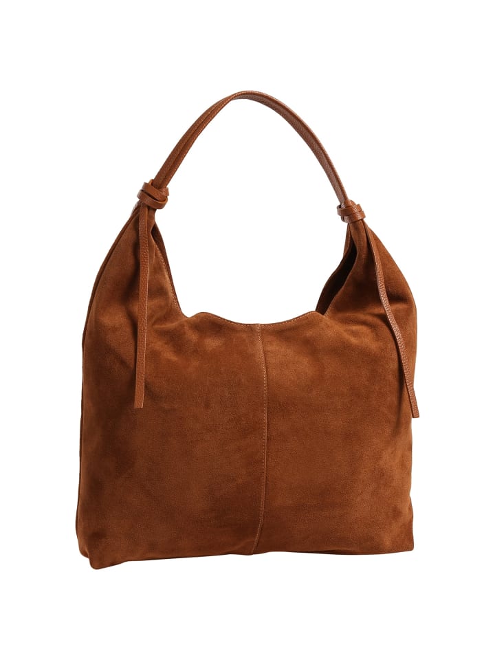 Toscanto Schultertasche Leder mittelbraun, cuoio ca. 43cm