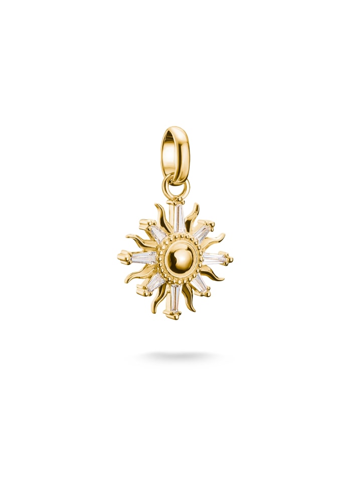 Charm-Anhänger Sonne Mit Steinen Connect in gold, weiß