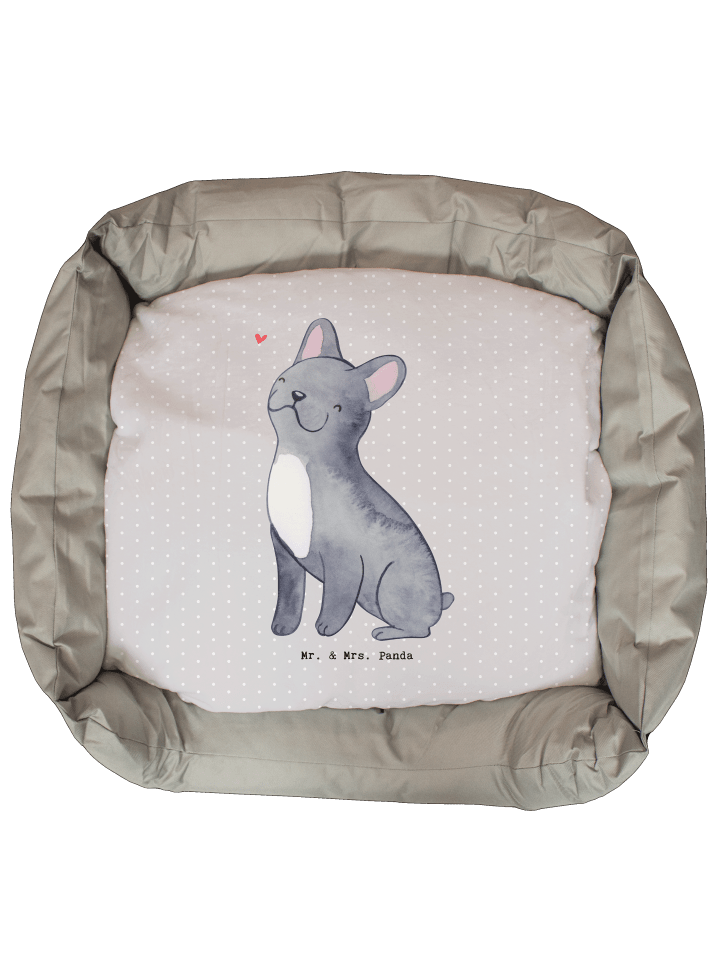 Hundebett Französische Bulldogge Lebensretter o... in Grau Pastell