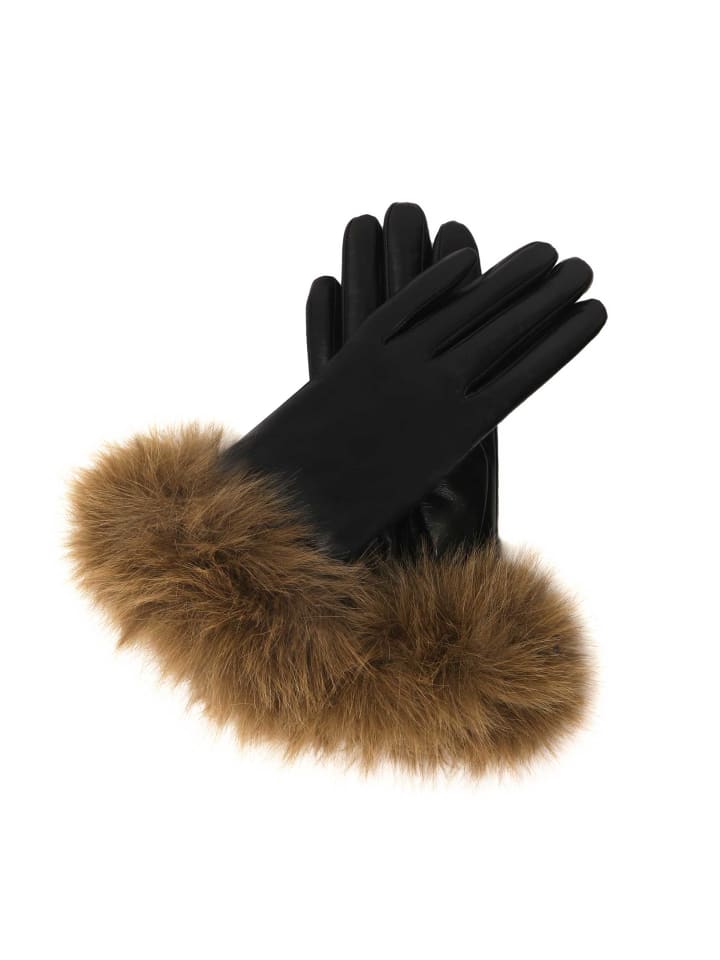 Handschuhe (Echt-Leder) in Schwarz