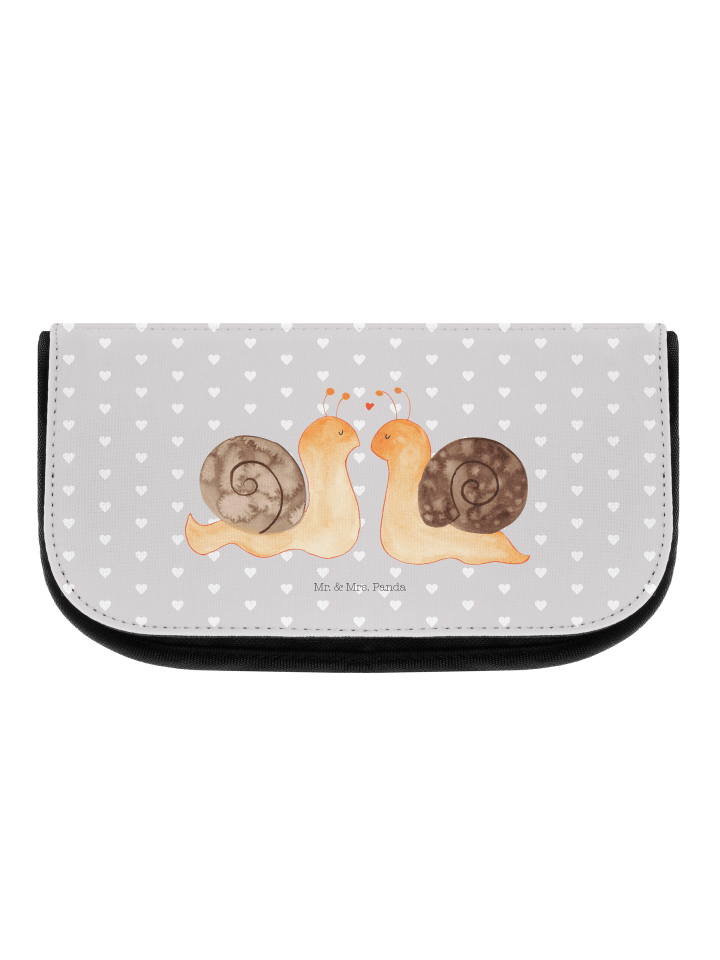 Kulturtasche Schnecken Liebe ohne Spruch in Grau Pastell