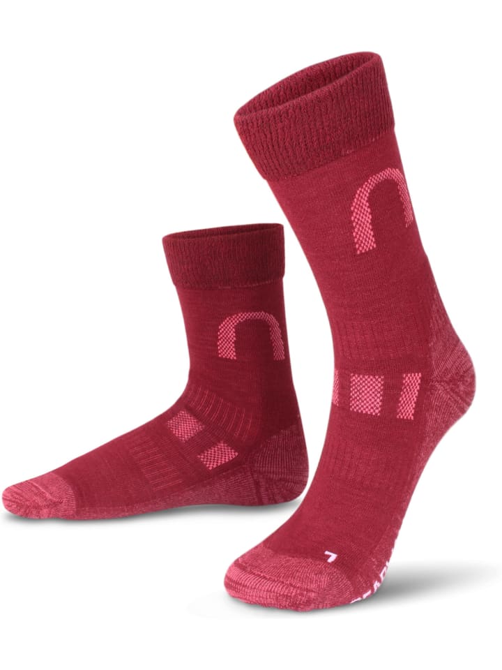 2 Paar Merinowollsocken Wander- und Trekkingsocken Melton in Burgund