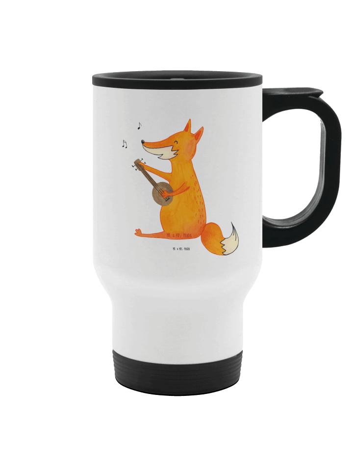 Kaffeebecher Fuchs Gitarre ohne Spruch in Weiß