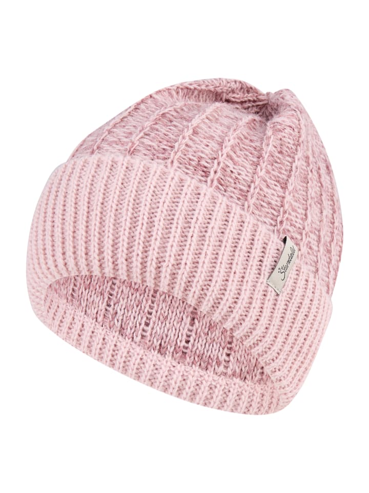 Strickmütze Mouline in puder rose