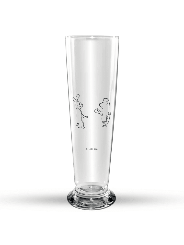 Bierglas Hase Igel ohne Spruch in Transparent