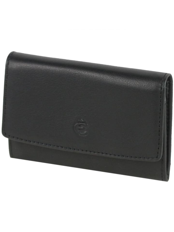 Logo Geldbörse I Leder 9,5 cm schwarz