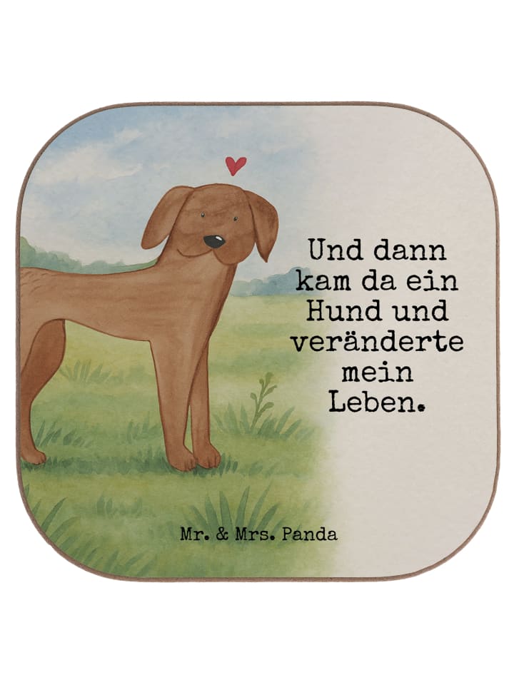 Glas-Untersetzer Hund Dogge Design mit Spruch in Weiß
