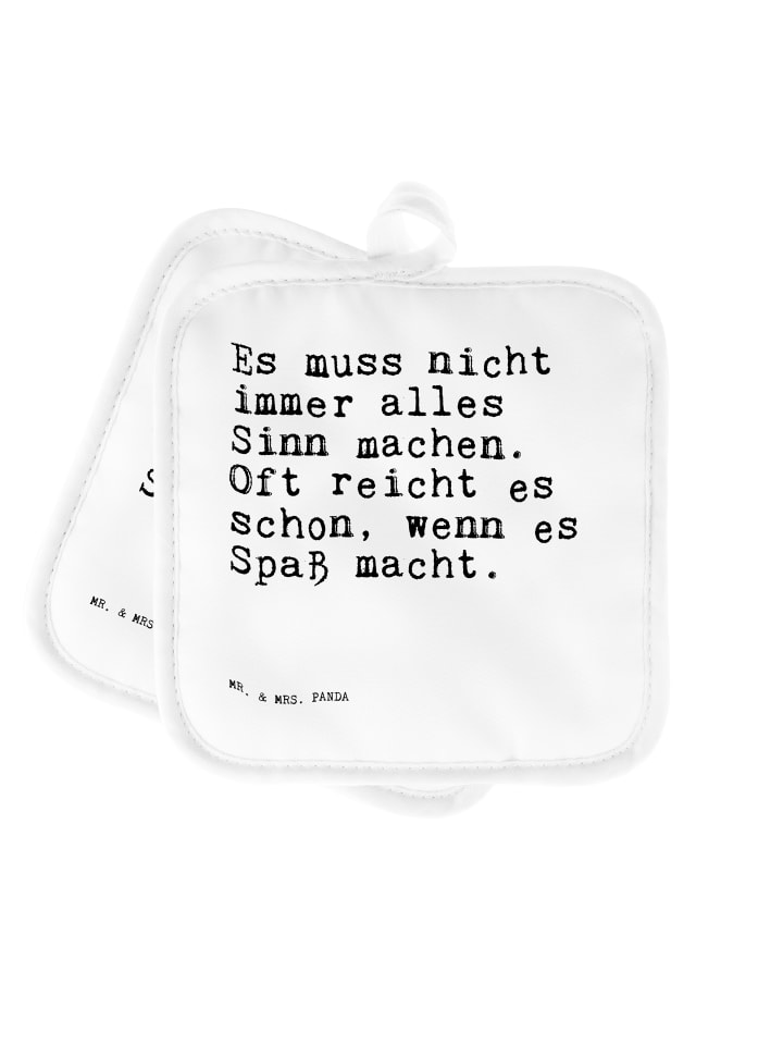 Topflappen Es muss nicht immer... mit Spruch in Weiß