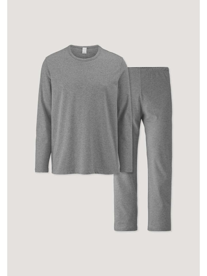 Hessnatur Pyjama PURE COTTON aus reiner Bio-Baumwolle in grau