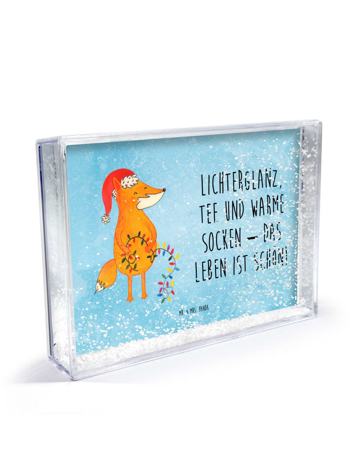 Bilderrahmen Fuchs Weihnachten mit Spruch in Eisblau