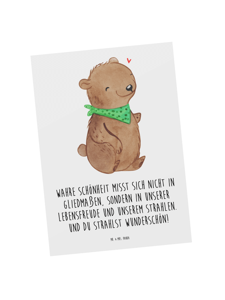 Ansichtskarte Bär Dysmelie mit Spruch in Weiß