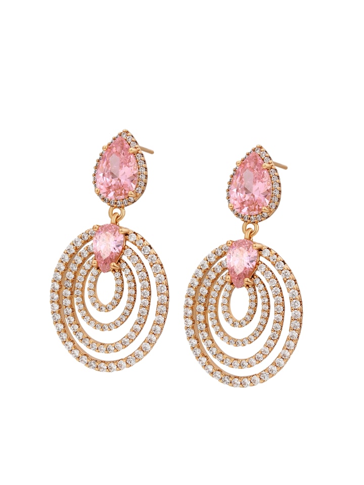Women Earrings in Rose Gold Pink