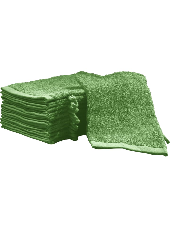 Frottier, Leichtfrottier Waschhandschuh 12er-Pack Oceanside in grün