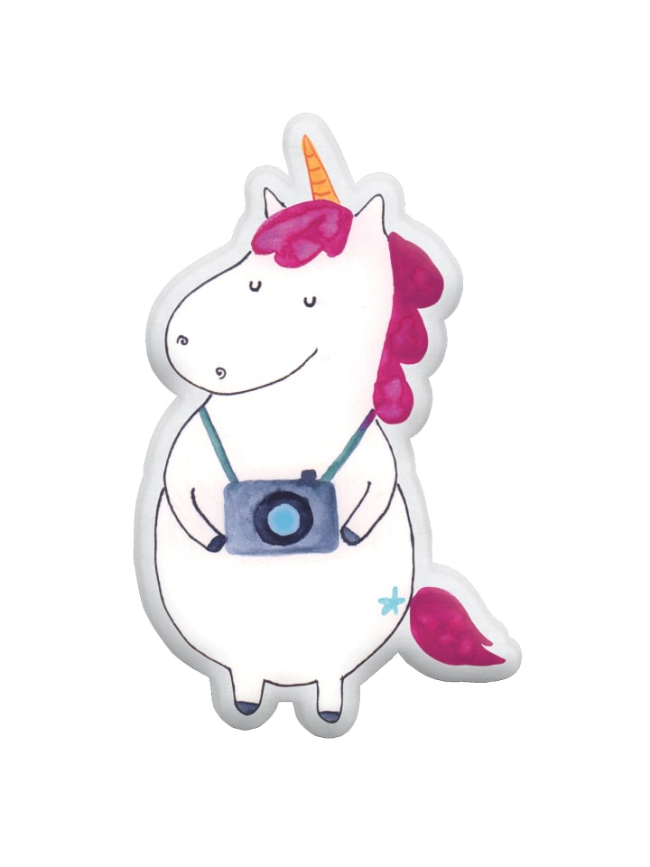 Dekokissen Einhorn Fotograf ohne Spruch in Weiß