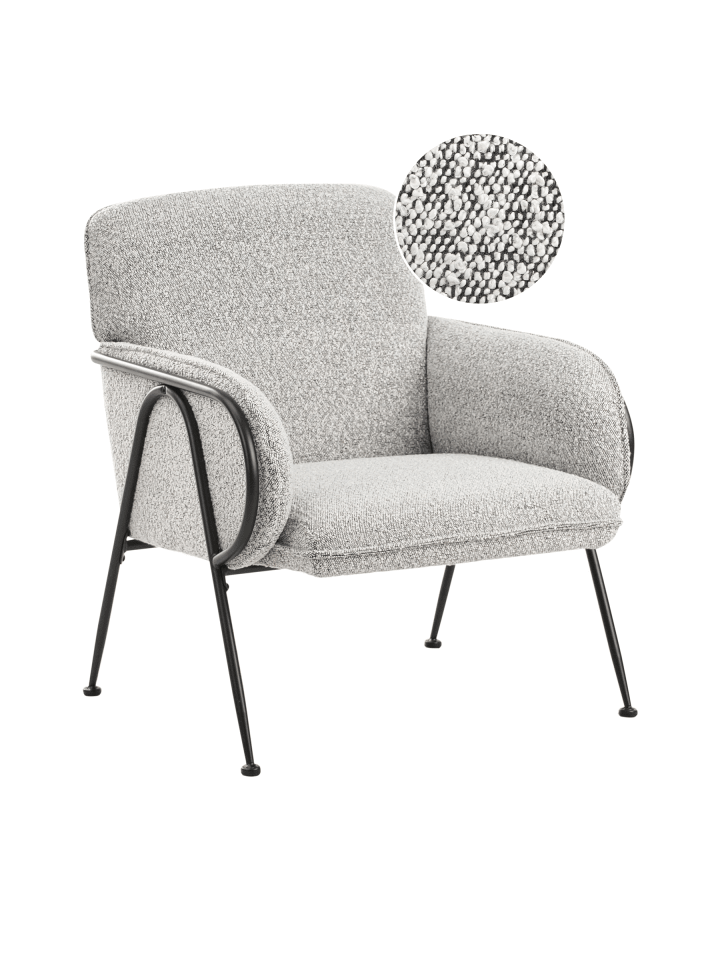 Sessel TRYSNES in Schwarz/Weiß - (W) 69 x (H) 84 x (L) 77 cm