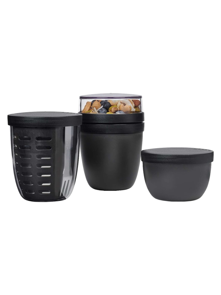 3-tlg. Lunchpot, Fruitpot und Snackpot Ellipse in Nordic Black