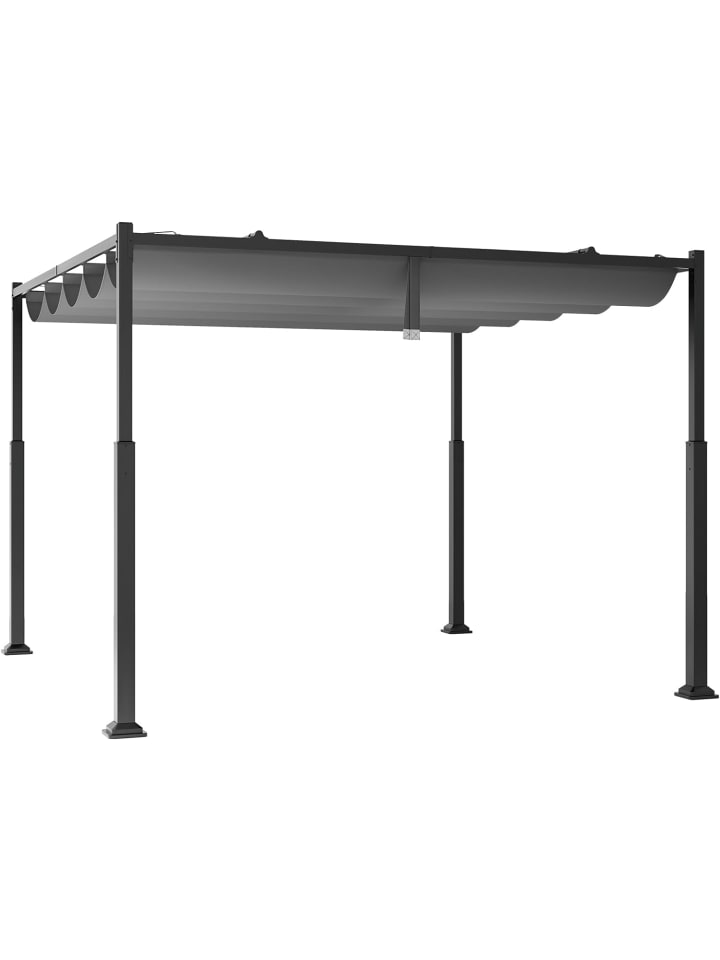 Pergola mit Schiebedach 3,1x3,1m in Grau