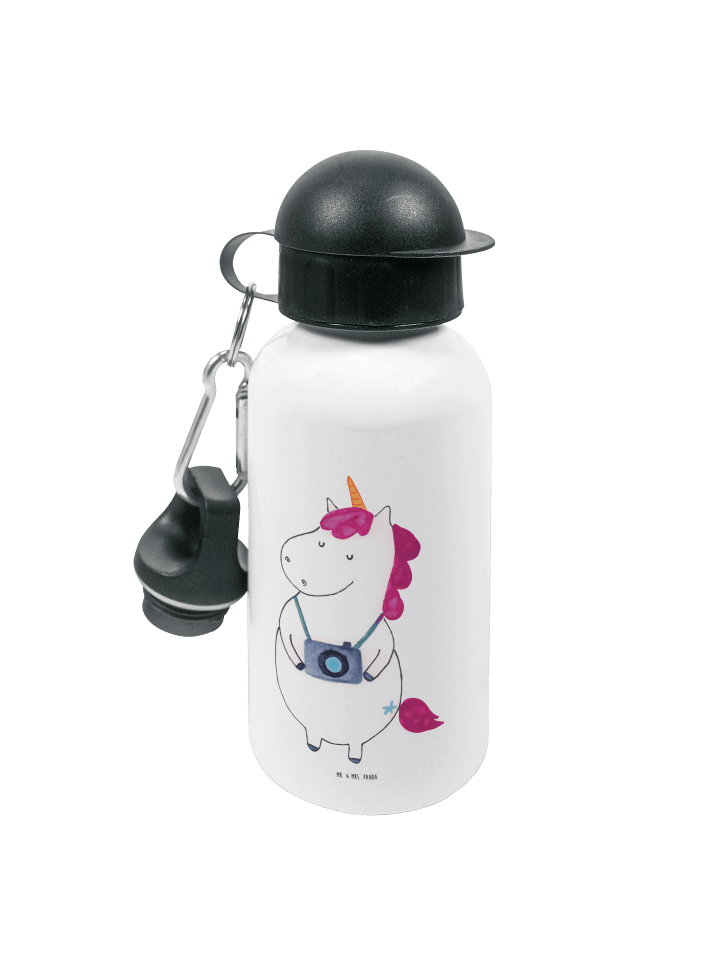 Wasserflasche Einhorn Fotograf ohne Spruch in Weiß