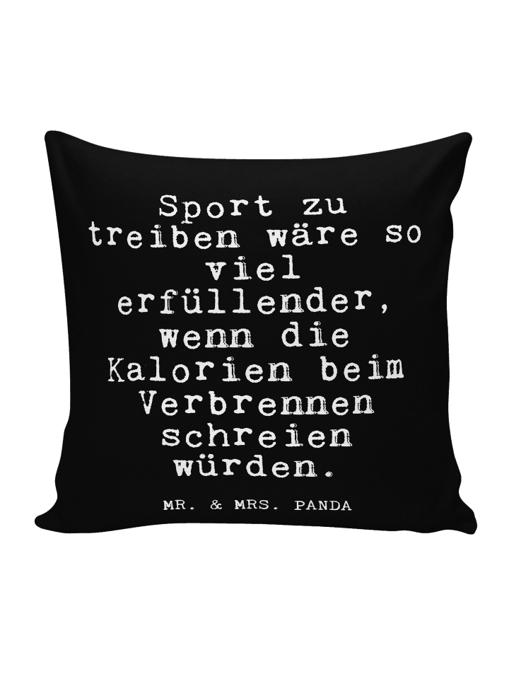 Kopfkissen Sport zu treiben wäre... mit Spruch in Schwarz
